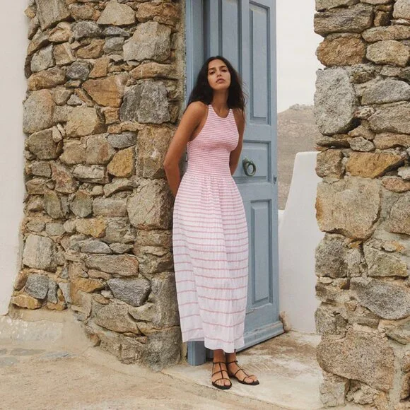 Three Graces "Soleil" Dress in Graduated Stripe, size 4US/8UK - Picture 1 of 9